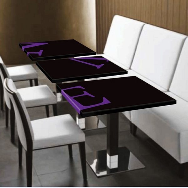 Black Table Top Custom Size Restaurant Dining Table