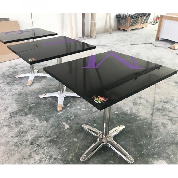 Black Table Top Custom Size Restaurant Dining Table