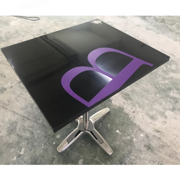 Black Table Top Custom Size Restaurant Dining Table