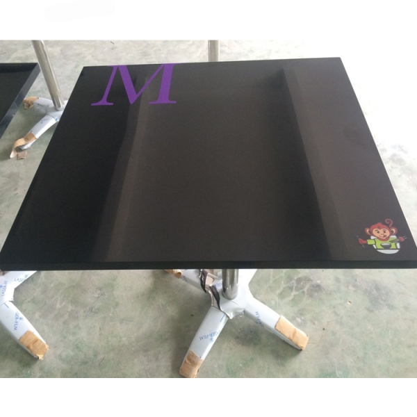 Black Table Top Custom Size Restaurant Dining Table