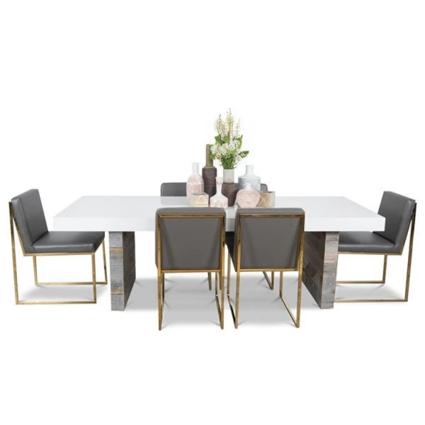 Polished Glossy Color Luxury Dining Table Designs