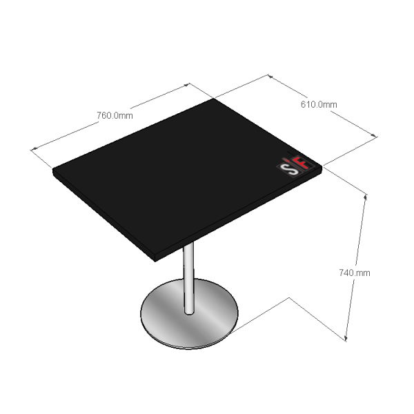 Square Shape White Top Black Home Dining Table