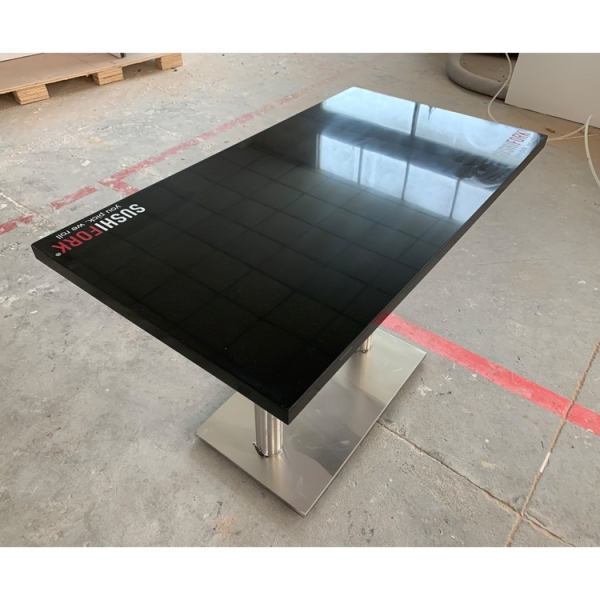 Square Shape White Top Black Home Dining Table