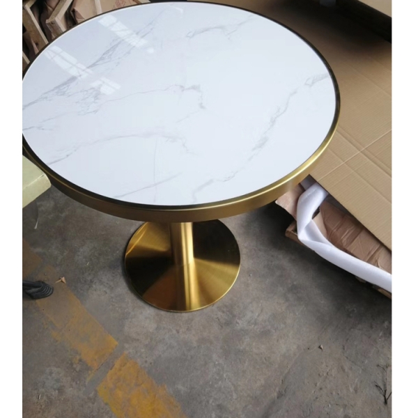 Carrara Marble Top Round Dining Chair and Table