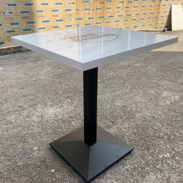 Small Size Custom Logo Marble Dinning Table White