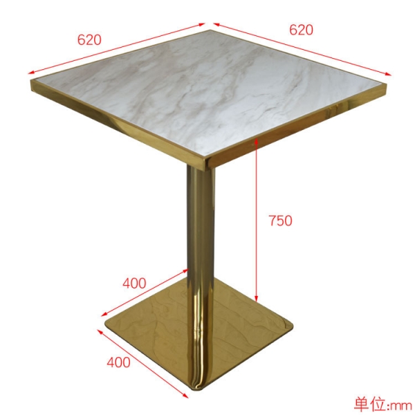 Artificial Marble Stone Square Dinning Table with 4 Chairs