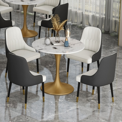 Round Shape Dinning Table Gold Dining Room...