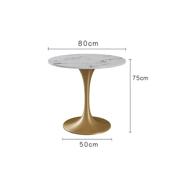 Round Shape Dinning Table Gold Dining Room