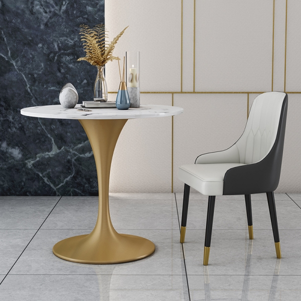 Round Shape Dinning Table Gold Dining Room