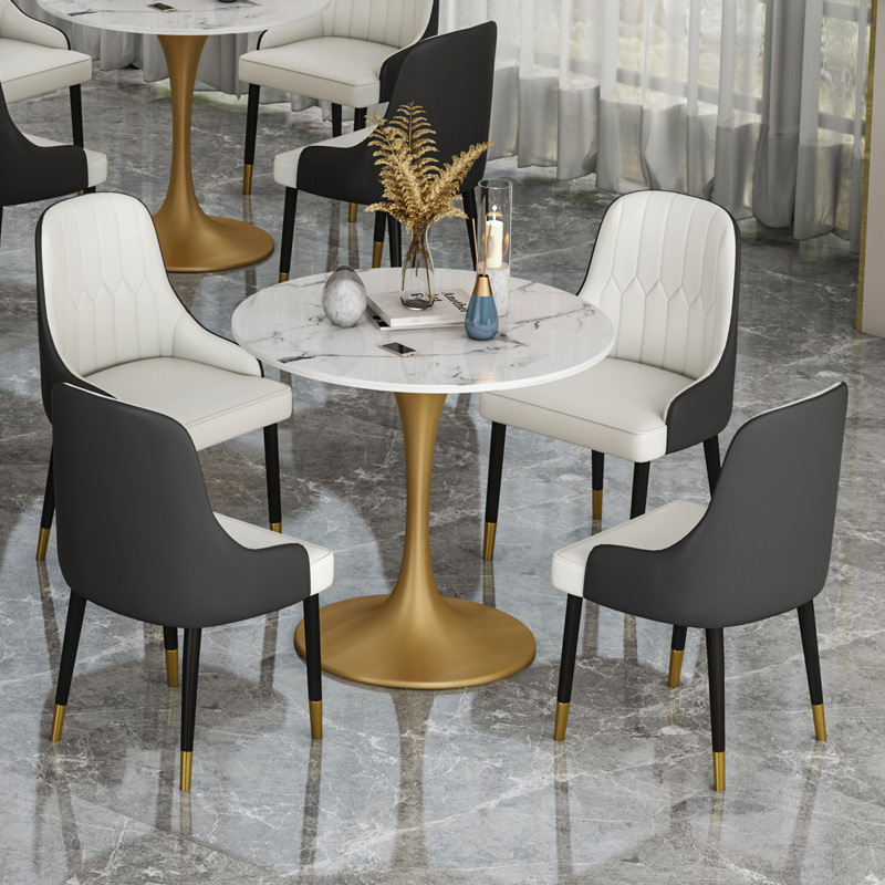 Round Shape Dinning Table Gold Dining Room