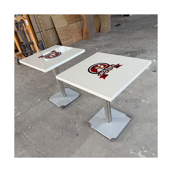 Square Corian Acrylic Quartz Stone Dining Table Set 4 Chairs