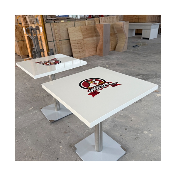 Square Corian Acrylic Quartz Stone Dining Table Set 4 Chairs