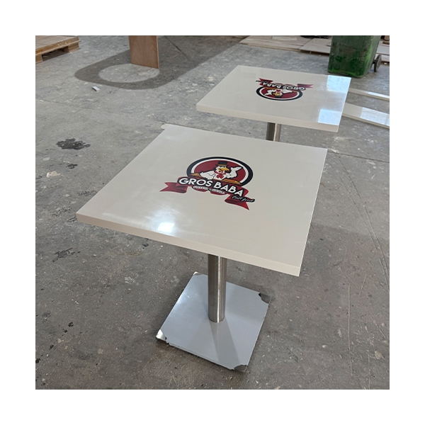 Square Corian Acrylic Quartz Stone Dining Table Set 4 Chairs