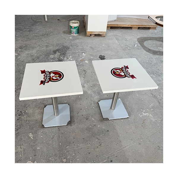 Square Corian Acrylic Quartz Stone Dining Table Set 4 Chairs