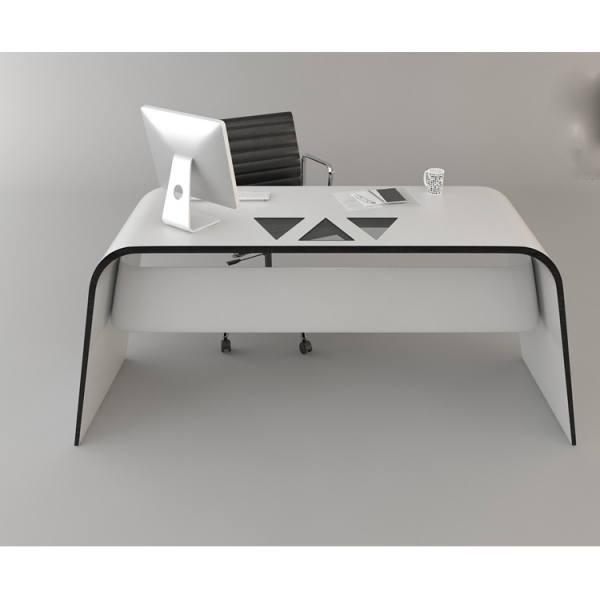 Good Quality White and Black Office Table and Chairs