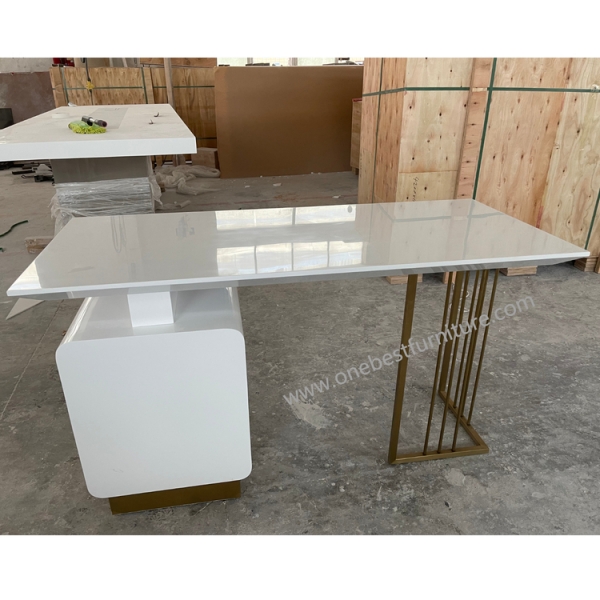 Elegant Design Steel Office Furniture Desk Computer Table White