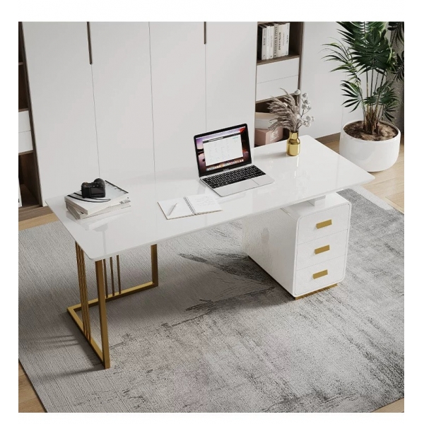 Elegant Design Steel Office Furniture Desk Computer Table White