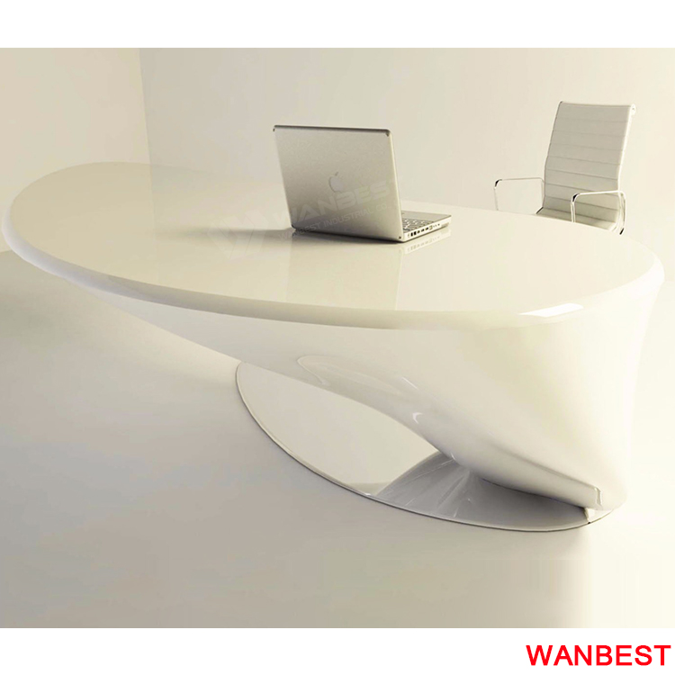 Oval shaped solid surface cheap office table