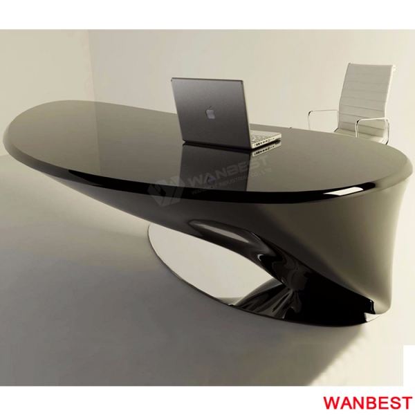 Oval shaped solid surface cheap office table