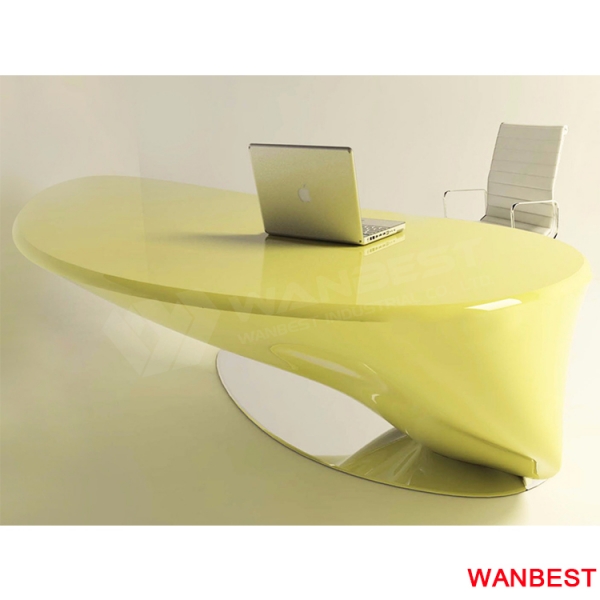 Oval shaped solid surface cheap office table