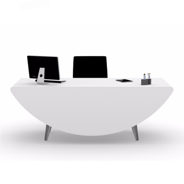 Round shape aluminium office table with steel base