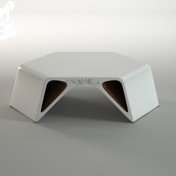 Pentagon shape white office tables modular customize