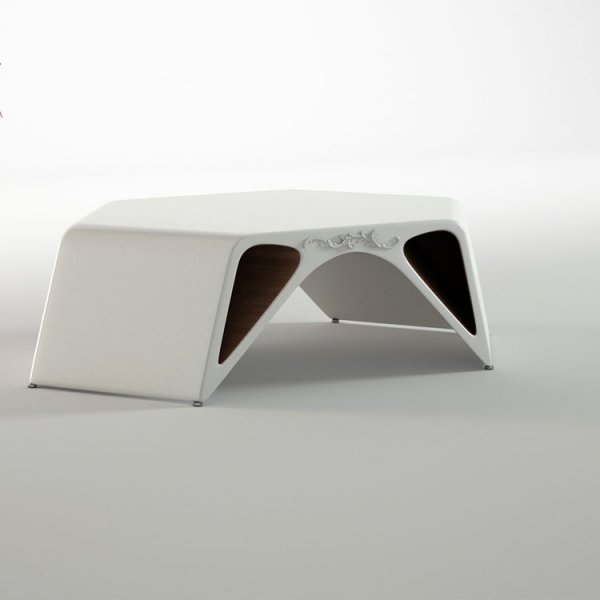 Pentagon shape white office tables modular customize