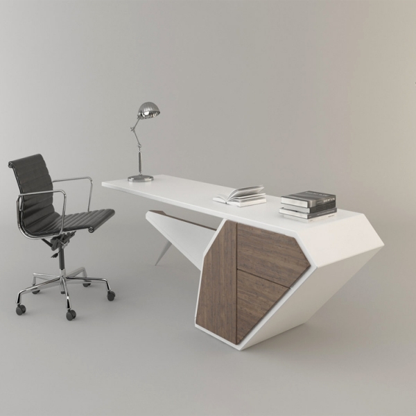 High Tech Luxury Corian Solid Surface Office Furniture Desk