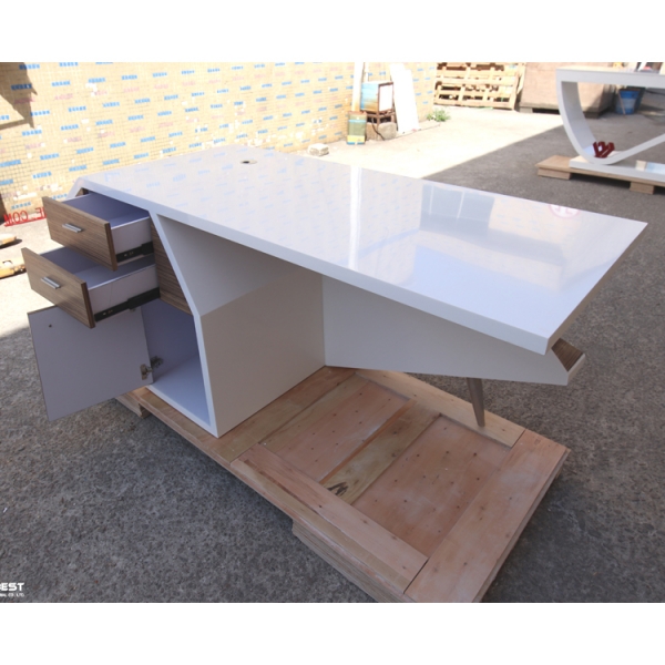 Standard Size Office Table Good Price Walnut Wood Office Desk