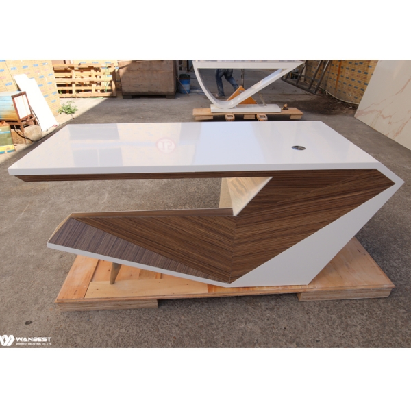 Standard Size Office Table Good Price Walnut Wood Office Desk