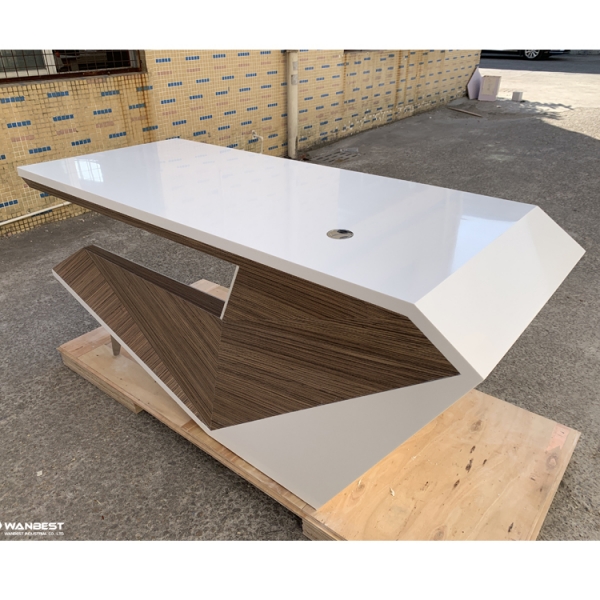 Standard Size Office Table Good Price Walnut Wood Office Desk