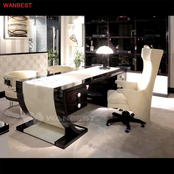 White Black Computer Office Desk Royal Design Table