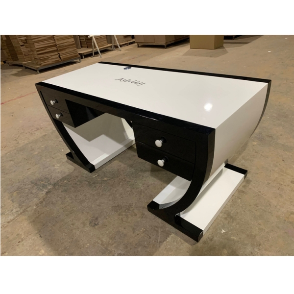 White Black Computer Office Desk Royal Design Table