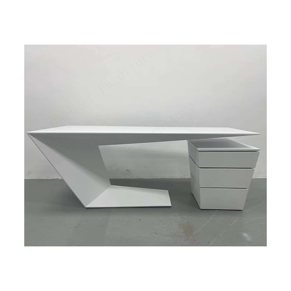 Waiting Room Area Vip Office Desk with Solid Surface Under Storage