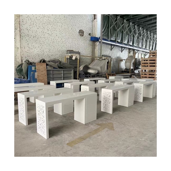 Engraved Corian Solid Surface Study Table I Shape Office Desks