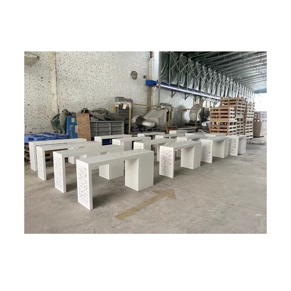 Engraved Corian Solid Surface Study Table I Shape Office Desks