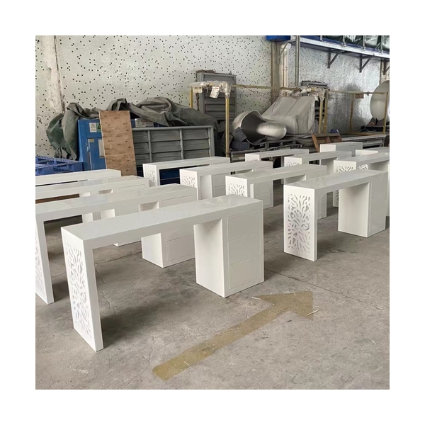 Engraved Corian Solid Surface Study Table I Shape Office Desks