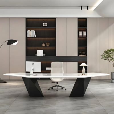 U Shape Solid Surface Executive Office Desk Modern Home Tables