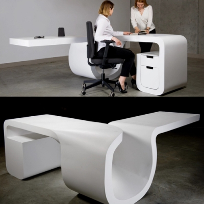 Hi-macs Solid Surface Stone Executive Office Furniture Desk for CEO