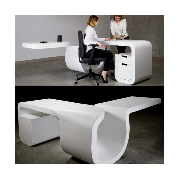 Hi-macs Solid Surface Stone Executive Office Furniture Desk for CEO