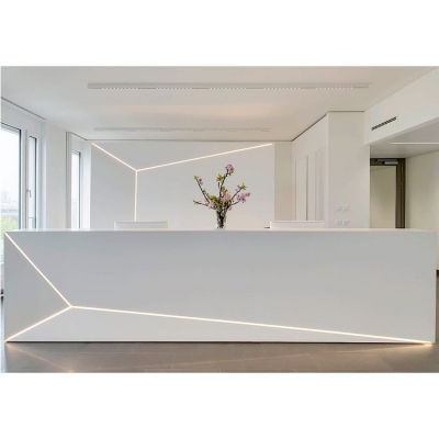 Led reception counter two person reception desk...