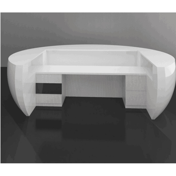 White color oval shape reception desks for Shenzhen