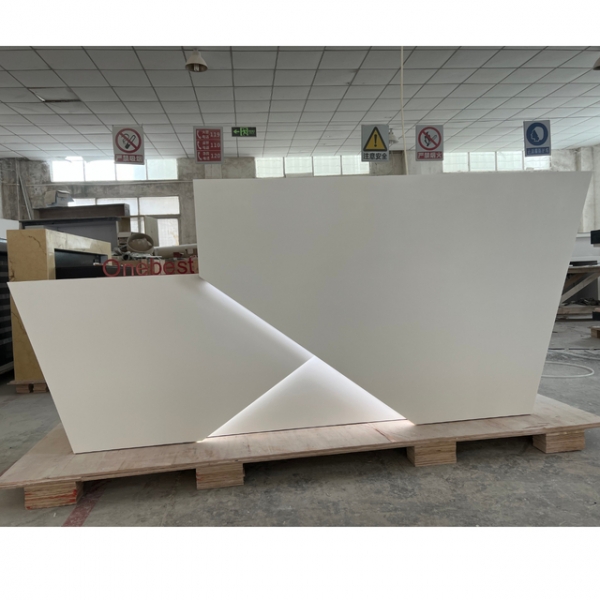 Unique Design Back Wall Hotel Reception Desk White