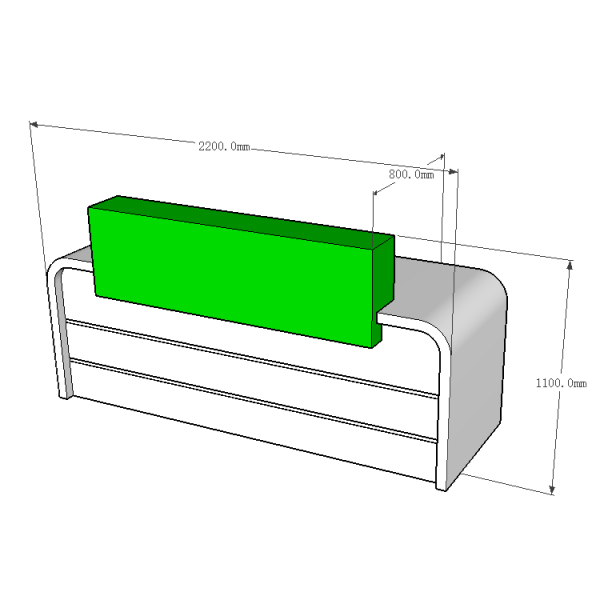 High Quality Standard Size Front Salon Reception Desk