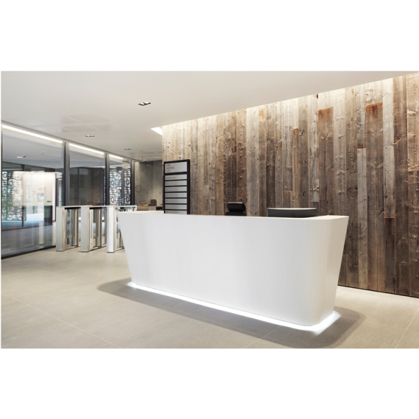 Small Size White Acrylic Resin Hotel Reception Desk 