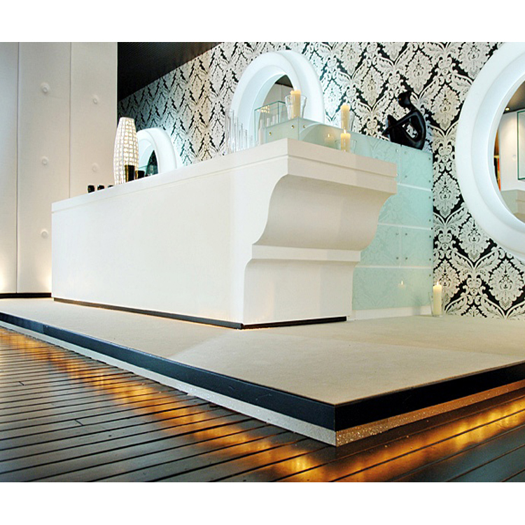 High Design White Irregular Reception Desk