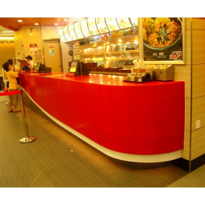 KFC Serive Reception Desk Counter Front Red Table