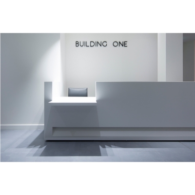 I Shape 2.4 meters modern white reception cashier desk