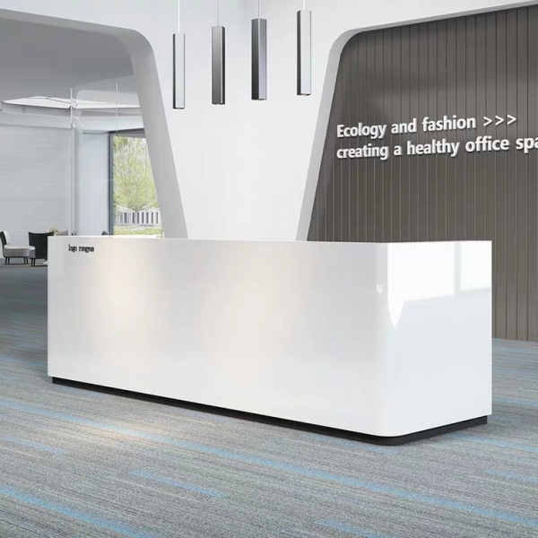 Office Reception Desk Beauty Marble Cash Counter Table I Shaped