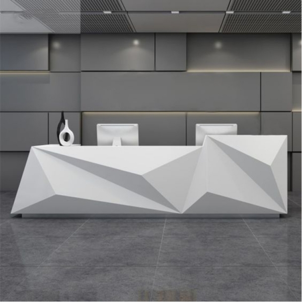 Jewelry Cash Counter Design Garment Shop White Stone Reception Desk